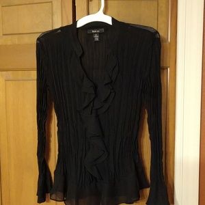 Solid black sheer blouse